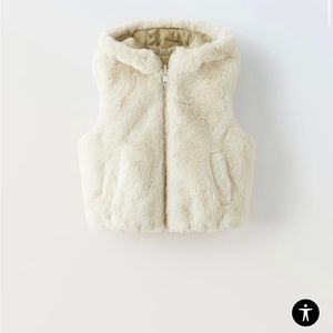 NWT SOLD OUT ZARA REVERSIBLE FAUX FUR PUFFER VEST